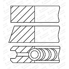 Set segmenti piston 911 STD 2 2 3 EN piston HYUNDAI GALLOPER II H100 PORTER 2.5D 07.93-04.04 GOETZE 08-432000-00