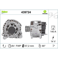 Alternator 14V 140A AUDI A1 A3 A4 ALLROAD B8 A4 B8 Q3 TT SEAT ALHAMBRA ALTEA ALTEA XL IBIZA IV IBIZA IV SC IBIZA IV ST LEON TOLEDO IV SKODA FABIA II 1.4-2.0D 05.03- VALEO VAL439724