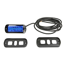 Girofar Rotating beacon blue 12/24V LED 21W rigid fitting 2-point assembly no of programs: 2 synchronized flash wire 3m WAS 1470 W217