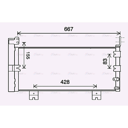 Condensator, climatizare A/C condenser with dryer LEXUS GS 3.5H 02.06-11.11 AVA COOLING TO5728D AVA