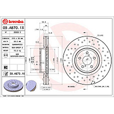 Disc frana Brake disc BREMBO Xtra Drilled front  L/R outer diameter 316 mm thickness 30 mm SUBARU FORESTER LEGACY IV LEGACY V OUTBACK 2.0-3.6 09.03- BREMBO 09.A870.1X