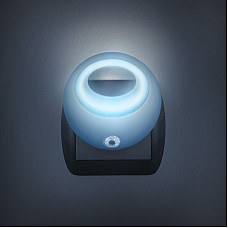 Lampa de veghe cu LED si senzor de lumina - albastra