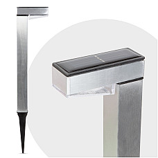 Lamp solar LED, alb rece - Satinat - Metal