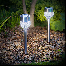 Lamp solar cu LED pentru grdin, din sticl
