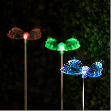 Lamp solar pentru grdin cu LED RGB - model Fluture