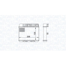 Radiator calorifer caldura BMW 3 E46 X3 E83 1.6-3.2 12.97-12.11 MAGNETI MARELLI 350218469000