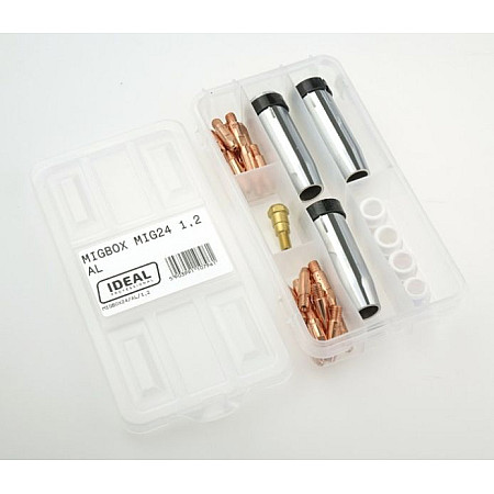 Accesorii si materiale pentru sudare Service parts kit 12mm box intended use: for welding aluminium welding clamp MIG 24 IDEAL MIGBOX24/AL/1.2