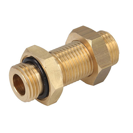 Cap de cuplare Montare TEKALAN Bulkhead/Conector drept M16x15 metal cantitate: 1buc cu o-ring cu piulita PNEUMATICS PNPM16/M16D