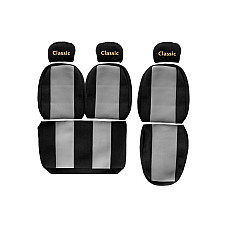 Husa scaun Huse pentru scaune Classic gri material velours serie CLASSIC 1+2 centura de siguranta a pasagerului asamblata in scaun centura de siguranta a soferului asamblata in scaun tetiere reglementate F-CORE F-CORE PS03 GRAY
