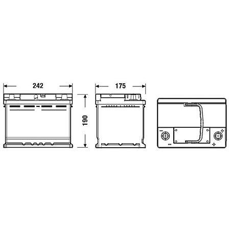 Acumulator Pornire Acumulator EXIDE 12V 60Ah/640A START&amp;STOP EFB R+ borna standard 242x175x190 B13 efb/pornire EXIDE EL600
