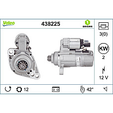 Electromotor 12V 2kW AUDI A1 A3 SEAT ALTEA ALTEA XL IBIZA IV IBIZA IV SC IBIZA IV ST LEON TOLEDO IV SKODA FABIA II RAPID ROOMSTER ROOMSTER PRAKTIK 1.2-2.0D 01.05- VALEO VAL438225