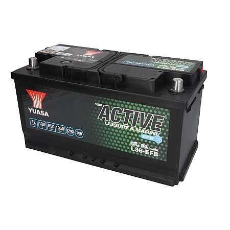 Acumulator Pornire Battery YUASA 12V 100Ah/850A Active Leisure &amp; Marine EFB R+ standard 353x175x190 B13 deep cycle/dual purpose/efb YUASA L36-EFB