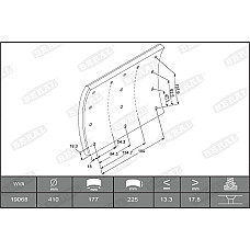 Set garnituri de frictiune, frana tambur Ferodou sabot frana 410x225. de baza BERAL KBL19068.0-1550