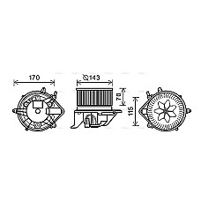 Electromotor, ventilatie interioara Suflanta de aer MINI R56 R57 R58 R59 CLUBMAN R55 CLUBVAN R55 COUNTRYMAN R60 PACEMAN R61 1.4-2.0D 09.06-10.16 AVA COOLING BW8458 AVA