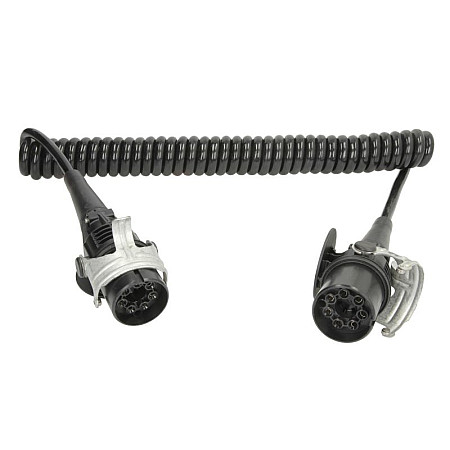 Cablu infasurat Sirma electrica spiralata lungime de lucru 4m EN with Littelfuse plugs numar pini: 7 numar cabluri: 2x4+5x15mm ADR EBS TRUCKLIGHT EC-07-EBS-4.0M-LF