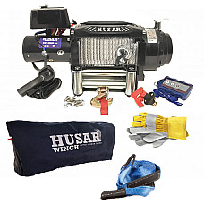 Troliu pentru trasuri si vehicule speciale Winch for carriages and special vehicles  towed weight 9072kg/20000lb 79HP voltage 24V transmission 3-speed planetary reduction 430:1 rope type steel 265m brake type frictional HUSAR WINCH BSTS20000LBS24VKIT1