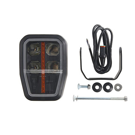 Far Headlamp R LED manual horizontal with daytime running light insert colour: neagra indicator colour: orange WAS 1334 P A W188