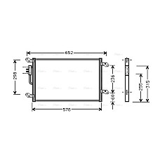 Condensator, climatizare A/C condenser LANCIA LYBRA 1.6-2.4D 07.99-10.05 AVA COOLING LC5080 AVA