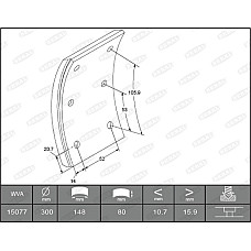 Set garnituri de frictiune, frana tambur Ferodou sabot frana 300x80. de baza BERAL KBL15077.0-1541