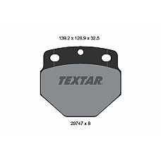 Set placute de frana Fata KNORR DAF SB DH825-WS315 01.82-12.03 TEXTAR 29747 325 0 8 T456