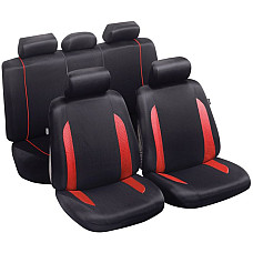 Husa scaun Seat covers size: TS neagra/red front/rear CUSTO POL CUST 243290