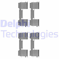 Set accesorii, placute frana Kit montare placute frana Fata/Spate IVECO DAILY CITYS DAILY IV DAILY LINE DAILY TOURYS DAILY VI CITROEN JUMPER FIAT DUCATO FORD TRANSIT V363 2.0D-Electric 04.06- DELPHI LX0478