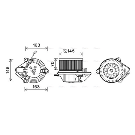 Electromotor, ventilatie interioara Suflanta de aer  CITROEN AX SAXO PEUGEOT 106 I 106 I/HATCHBACK 106 II 106 II/HATCHBACK 405 I 405 II 405 II/KOMBI 406 1.0-Electric 07.86-12.04 AVA COOLING CN8515 AVA
