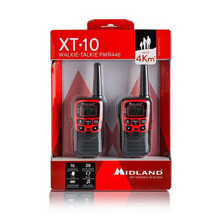 Radio PMR PMR radio ALAN MIDLAND XT10 squelsh type: squelch quantity in set: 2 pcs number of channels: 16 ALAN MIDLAND CBA C1176