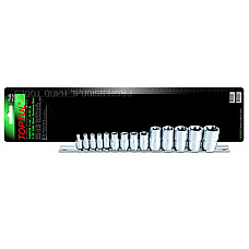 Set chei tubulare TOPTUL rail Torx tubulare 1 / 4 3 / 8 1 / 2: E4-E8 E10 E11 E12 E14 E16 E18 E20 E22 E24 TOPTUL GAAR1402