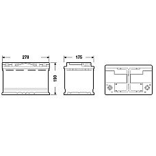 Acumulator Pornire Acumulator EXIDE 12V 70Ah/760A START&amp;STOP AGM R+ borna standard 278x175x190 B13 agm/pornire EXIDE EK700