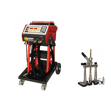 Aparat sudare in puncte Sudori la fata locului pentru reparatii caroserie auto TECNO SPOTTER 8000 DIGITAL +QUICKPULLER 400V 19kW indreptat tabla caroserie lovita pentru elemente de otel IDEAL TSPOT8P