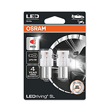 Bec incandescent Bec LED ambalaj blister 2buc P21W 12V 19W BA15S LEDriving SL rosu OSRAM OSR7506DRP-02B