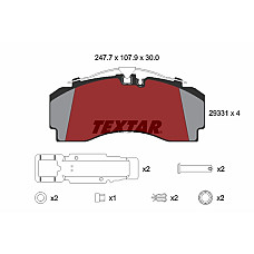 Set placute de frana Fata/Spate KNORR MAN TGS I SCANIA 4 PGRT D2066LF28-OSC11.03 05.95- TEXTAR 29331 300 1 4 T3050