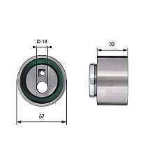 Rola intinzator,curea distributie Timing belt tension roll/pulley CITROEN EVASION JUMPER XANTIA XM XSARA ZX FIAT DUCATO ULYSSE LANCIA ZETA PEUGEOT 306 406 605 806 BOXER 1.8-2.0LPG 02.94-07.06 GATES GATT41258