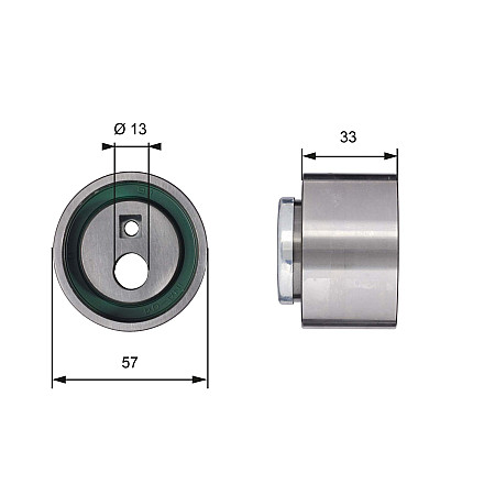 Rola intinzator,curea distributie Timing belt tension roll/pulley CITROEN EVASION JUMPER XANTIA XM XSARA ZX FIAT DUCATO ULYSSE LANCIA ZETA PEUGEOT 306 406 605 806 BOXER 1.8-2.0LPG 02.94-07.06 GATES GATT41258