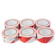 Banda adeziva Warning tape 6pcs red/white length=25m width=48mm MAMMOOTH MMT A070 701/6