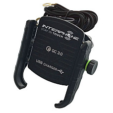 Suporturi de telefon cu incarcator USB INTERPHONE asamblat pe volan universal SMMOTOCRABUSB