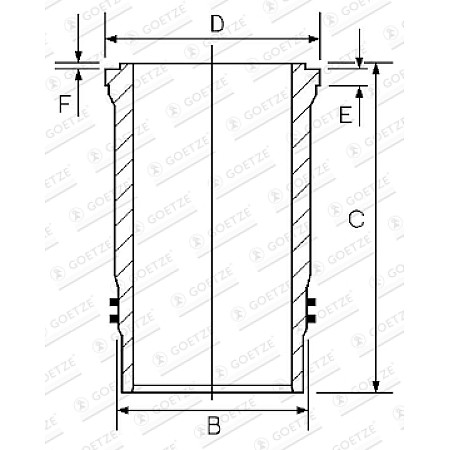 Camasa piston 1065mm JOHN DEERE 5410 5500 5510 GOETZE 14-450710-00