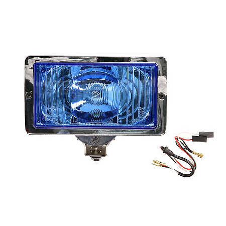 Far Universal headlamp L/R long-range H3/T4W 12/24V width 241mm height 135mm blue metal chrome position lights wire 0.15m WESEM 0662.43330.00