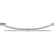 Pachet arc cu foi Leaf spring rear no.of blades: 3x700 FORD TRANSIT 2.0D/2.3/2.4D 01.00-05.06 LS GERMANY 200690-LS