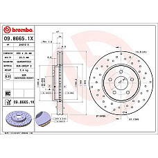 Disc frana Brake disc BREMBO Xtra Drilled front  L/R outer diameter 300 mm thickness 24 mm FORD MONDEO III JAGUAR X-TYPE I 1.8-3.0 10.00-12.09 BREMBO 09.8665.1X