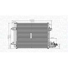 Condensator, climatizare A/C condenser with dryer VW CADDY III CADDY III/MINIVAN TOURAN 1.4-2.0D 02.03-05.15 MAGNETI MARELLI 350203815000