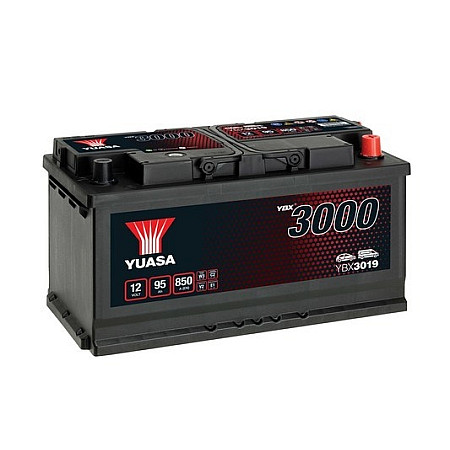 Acumulator Pornire Battery YUASA 12V 95Ah/850A YBX3000 SMF R+ standard 353x175x190 B13 starting YUASA YBX3019
