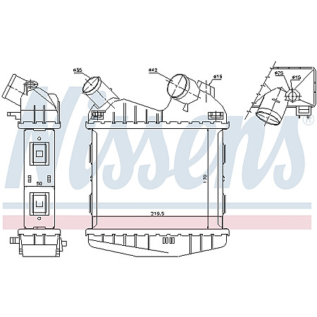 Intercooler, compresor Intercooler SMART CABRIO CITY-COUPE FORTWO 0.8D 11.99-01.07 NISSENS NIS 96499