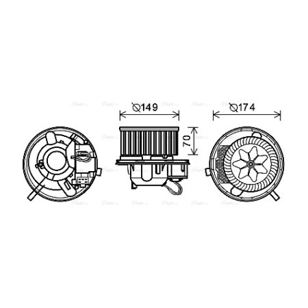 Electromotor, ventilatie interioara Suflanta de aer AUDI A3 Q3 TT SEAT ALHAMBRA ALTEA ALTEA XL LEON TOLEDO III SKODA OCTAVIA II SUPERB II YETI VW BEETLE CADDY ALLTRACK CADDY ALLTRACK/MINIVAN 1.0-3.6 02.03- AVA COOLING VN8339 AVA