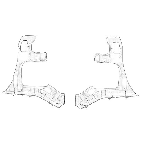 Suport, bara protectie Bumper holder set rear  PEUGEOT 308 I 04.11-11.14 OE PEUGEOT 7416H7