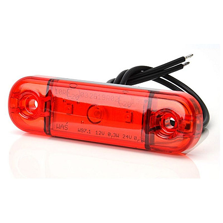 Lampa gabarit Outline marker lights L/R red LED height 242mm width 838mm depth 104mm surface hose length 230 12/24V WAS 709 W97.1
