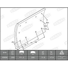 Set garnituri de frictiune, frana tambur Ferodou sabot frana 350x200. de baza BERAL KBL19908.0-1550