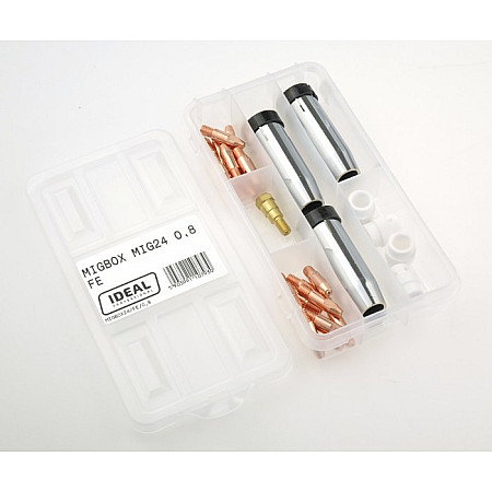 Accesorii si materiale pentru sudare Service parts kit 08mm box intended use: for welding steel welding clamp MIG 24 IDEAL MIGBOX24/FE/0.8