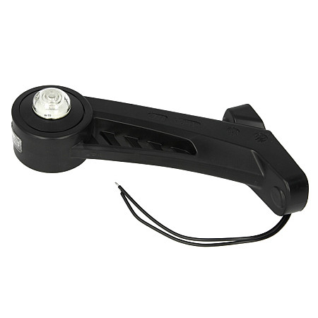 Lampa gabarit Outline marker lights L white LED on short arm 12/24V WAS 567L W77.1